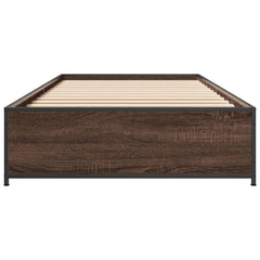 vidaXL Bed Frame without Mattress Brown Oak 100x200 cm 4