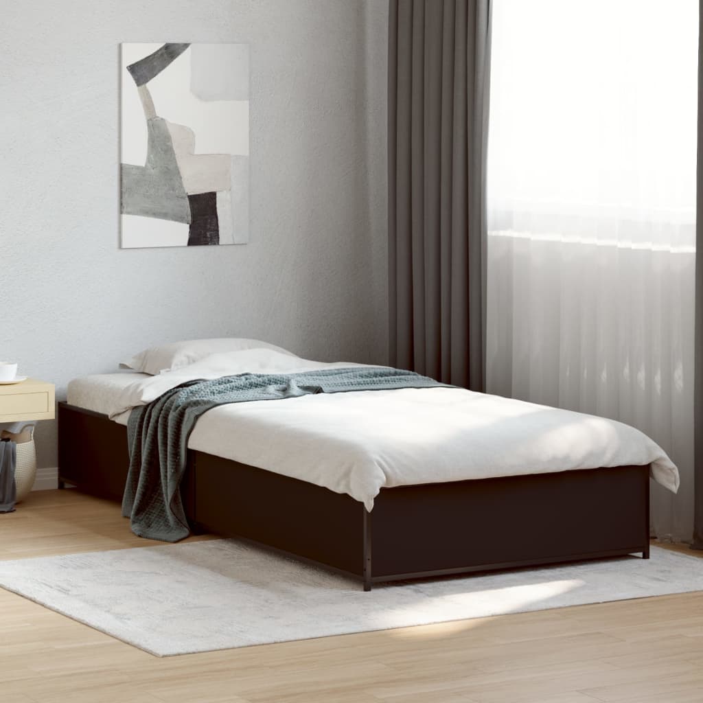 vidaXL Bed Frame without Mattress Black 90x190 cm Single 1