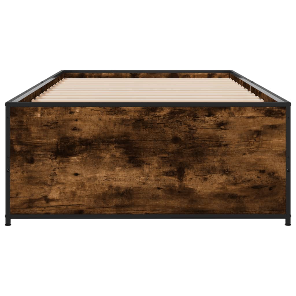 vidaXL Bed Frame without Mattress Smoked Oak 90x190 cm Single 4