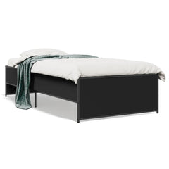 vidaXL Bed Frame without Mattress Black 75x190 cm Small Single 2