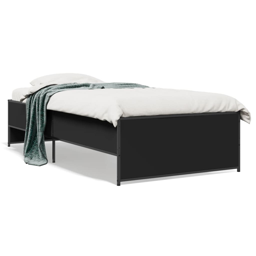 Bed Frame without Mattress Length 190 cm Black 75 cm