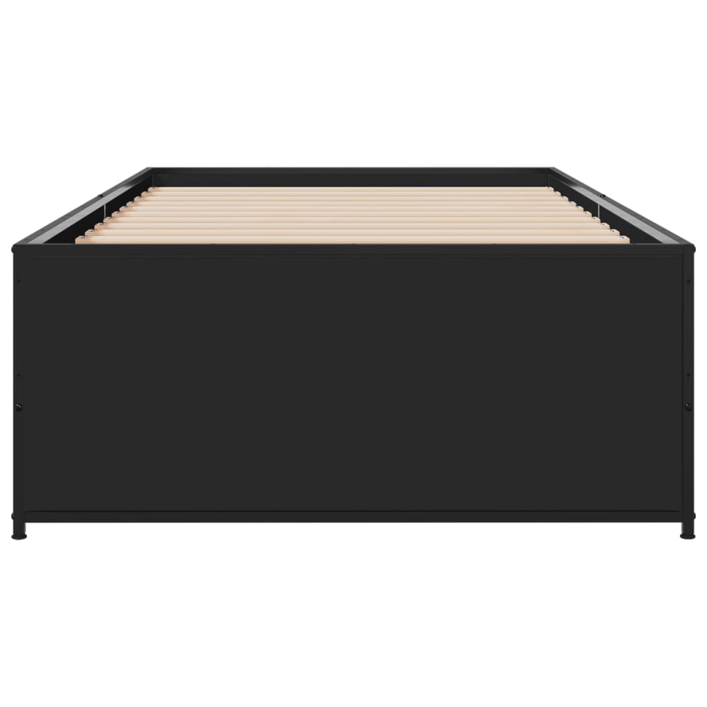 vidaXL Bed Frame without Mattress Black 75x190 cm Small Single 4