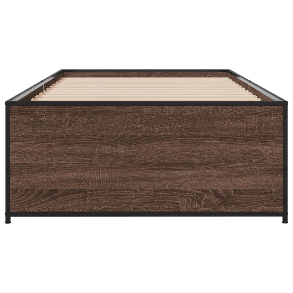 vidaXL Bed Frame without Mattress Brown Oak 75x190 cm Small Single 4