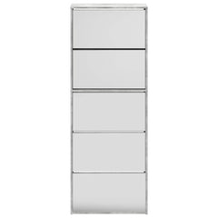 vidaXL Shoe Cabinet with Mirror 5-Layer Concrete Grey 63x17x169.5 cm 6