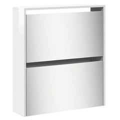 vidaXL Shoe Cabinet with Mirror 5-Layer High Gloss White 63x17x169.5 cm 5