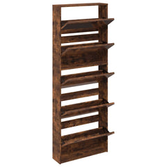 vidaXL Shoe Cabinet with Mirror 5-Layer Smoked Oak 63x17x169.5 cm 3