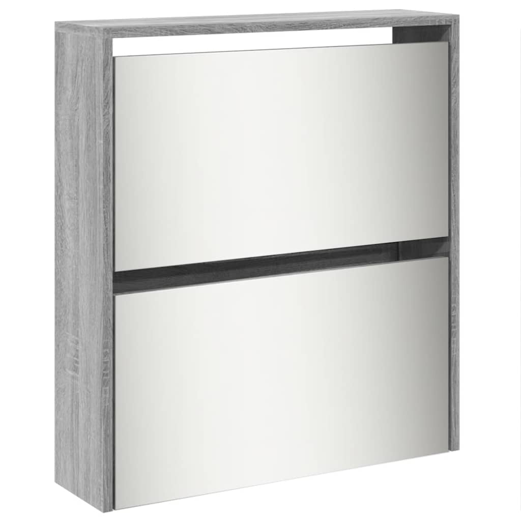 vidaXL Shoe Cabinet with Mirror 5-Layer Grey Sonoma 63x17x169.5 cm 5