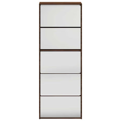 vidaXL Shoe Cabinet with Mirror 5-Layer Brown Oak 63x17x169.5 cm 6