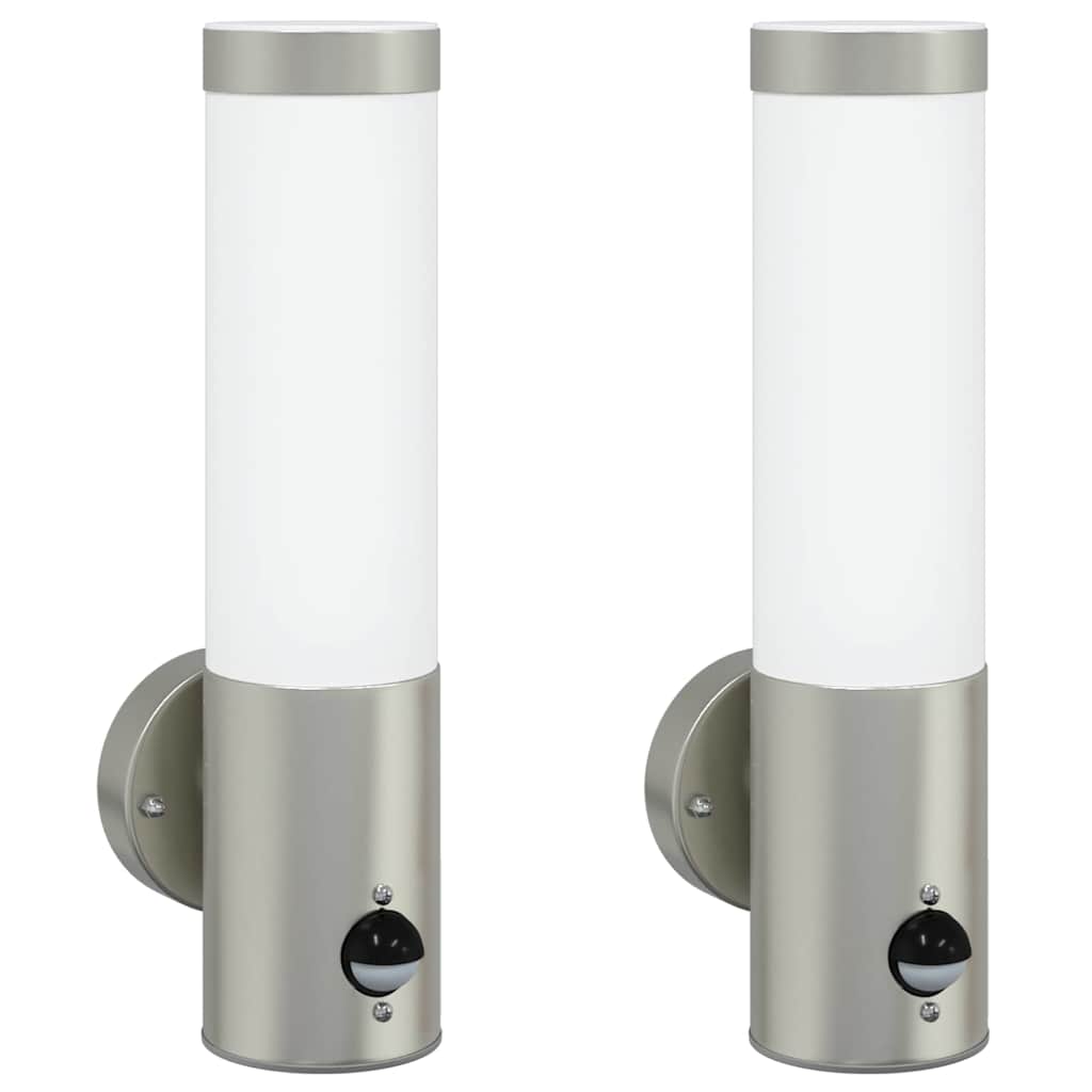 vidaXL Outdoor Wall Light 2 pcs Silver 12 x 8.5 x 29 cm 2