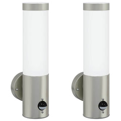 vidaXL Outdoor Wall Light 2 pcs Silver 12 x 8.5 x 29 cm 2