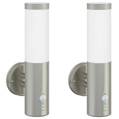 vidaXL Outdoor Wall Light 2 pcs Silver 15 x 7.5 x 33 cm 2