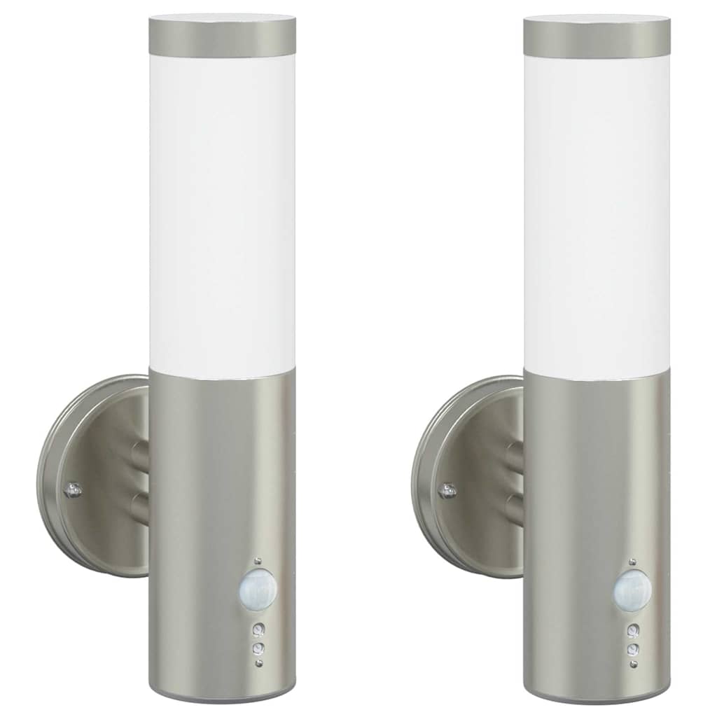 vidaXL Outdoor Wall Light 2 pcs Silver 15 x 7.5 x 33 cm 2