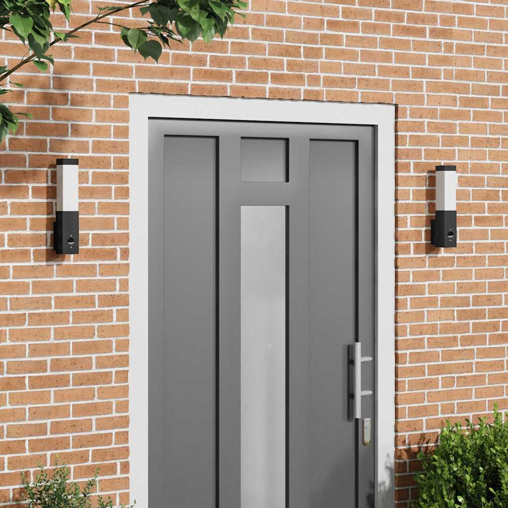 vidaXL Outdoor Wall Light 2 pcs Black 10.5 x 6 x 33 cm 1