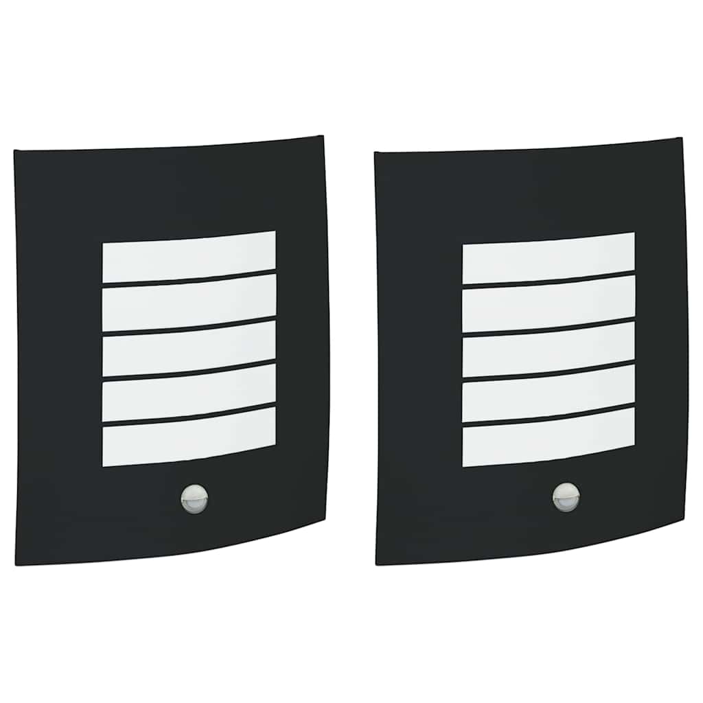 vidaXL Outdoor Wall Light 2 pcs Black 23.5 x 9 x 26 cm 2