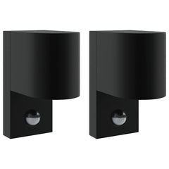 vidaXL Outdoor Wall Light 2 pcs Black 12 x 7 x 15 cm Stainless Steel 2