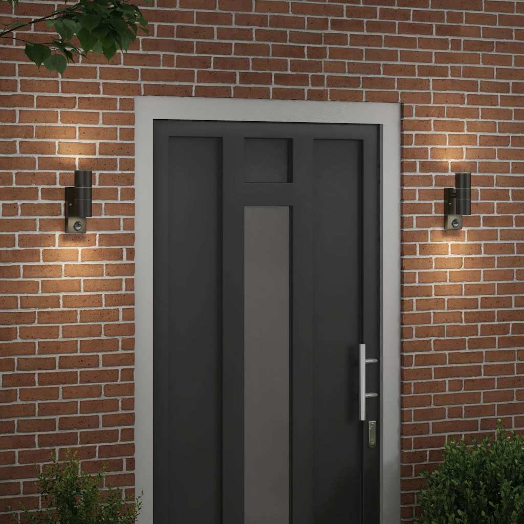 vidaXL Outdoor Wall Light 2 pcs Black 7 x 10 x 22 cm 3