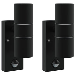 vidaXL Outdoor Wall Light 2 pcs Black 7 x 10 x 22 cm 2