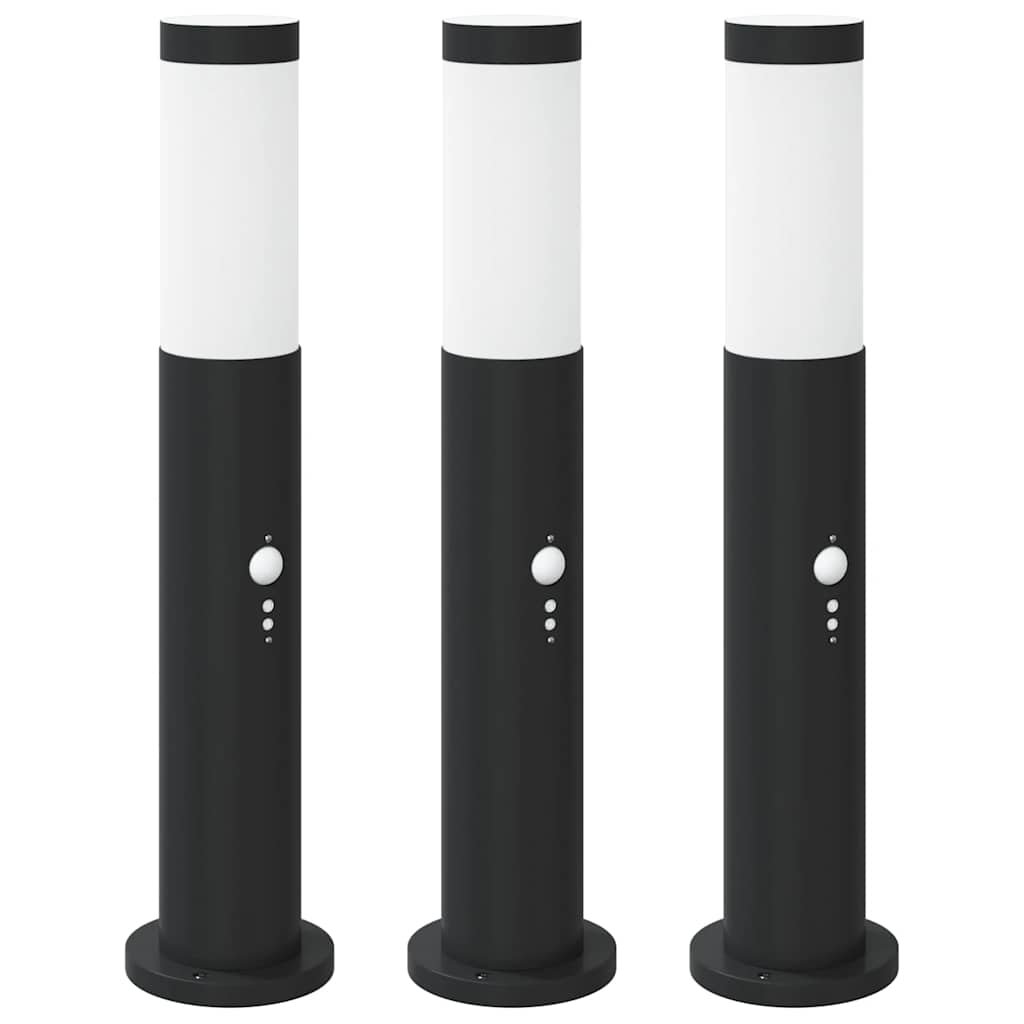 vidaXL Bollard Lights with Sensor 3pcs 50 cm Stainless Steel IP44 2