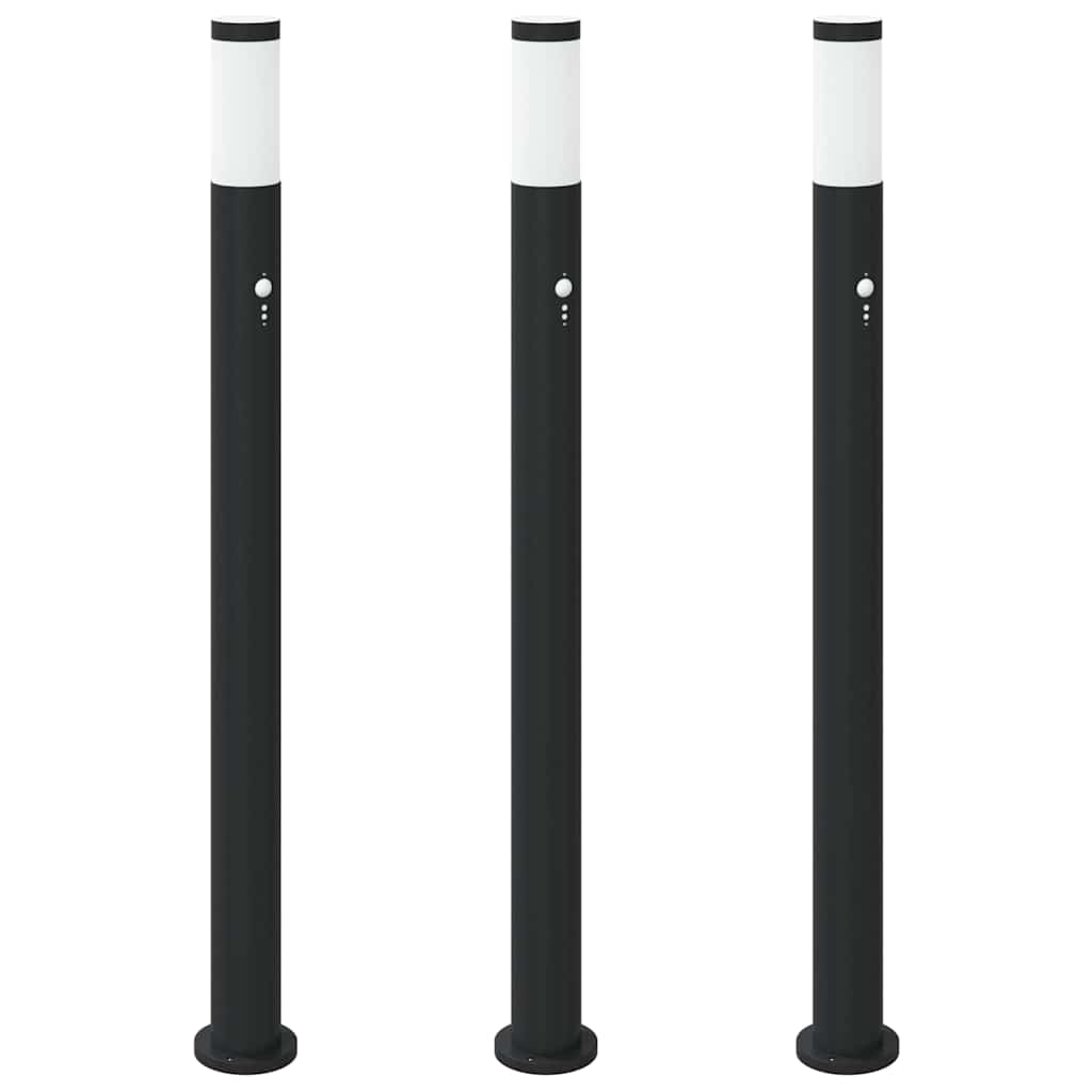 vidaXL Bollard Lights with Sensor 3pcs 110 cm Stainless Steel IP44 2