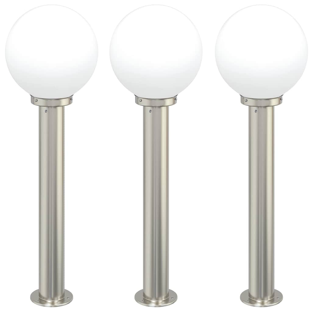 vidaXL Bollard Lights 3 pcs 80 cm Stainless Steel IP44 2