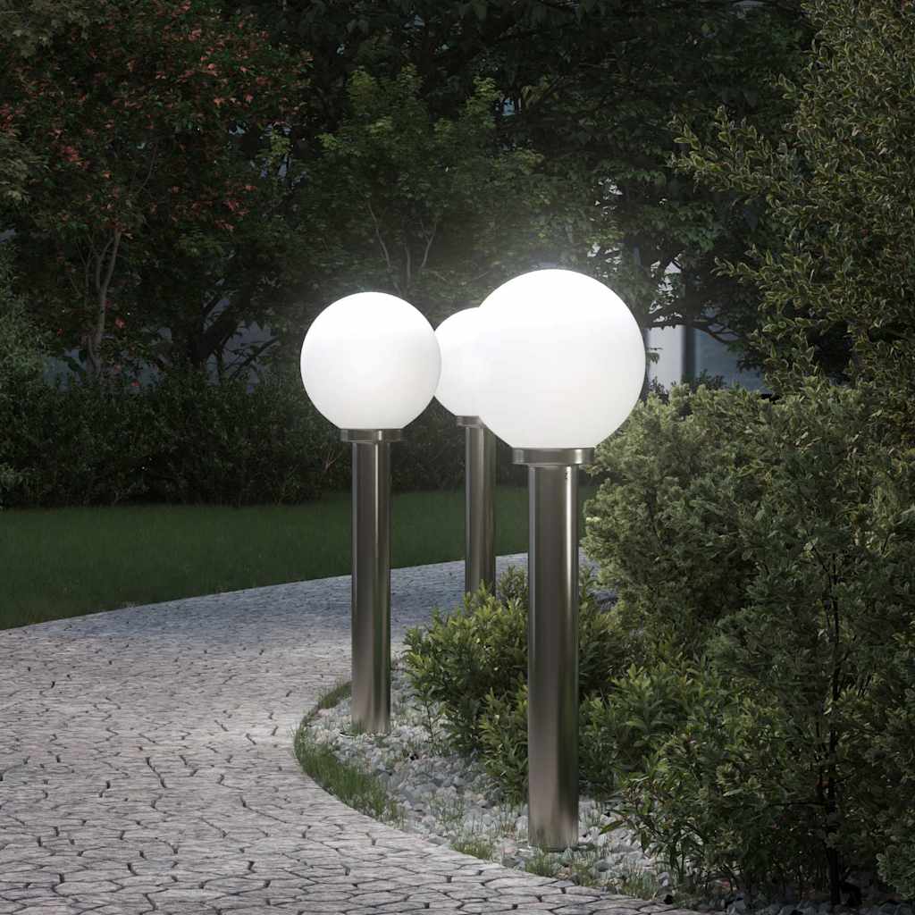 vidaXL Bollard Lights 3 pcs 80 cm Stainless Steel IP44 1
