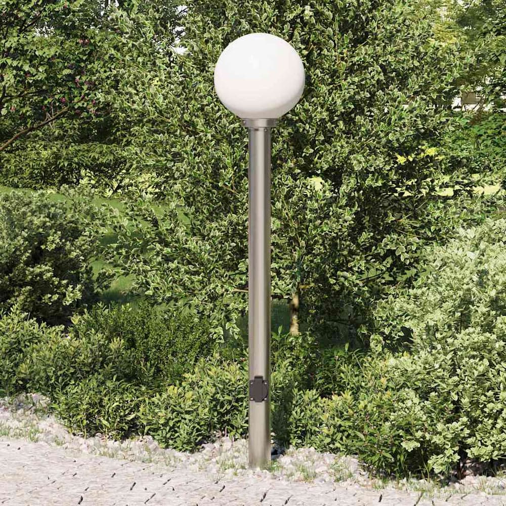 vidaXL Bollard Light with Outlet 120 cm Stainless Steel IP44 3