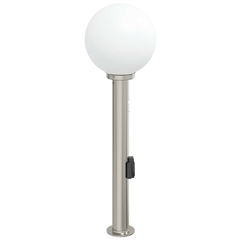 vidaXL Bollard Light with Sensor&Outlet 80 cm Stainless Steel IP44 4