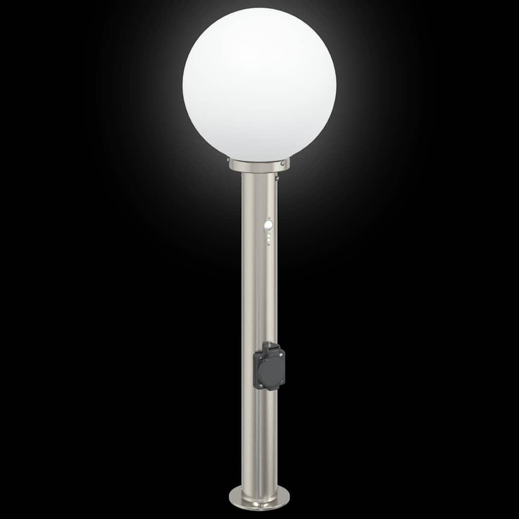 vidaXL Bollard Light with Sensor&Outlet 80 cm Stainless Steel IP44 6