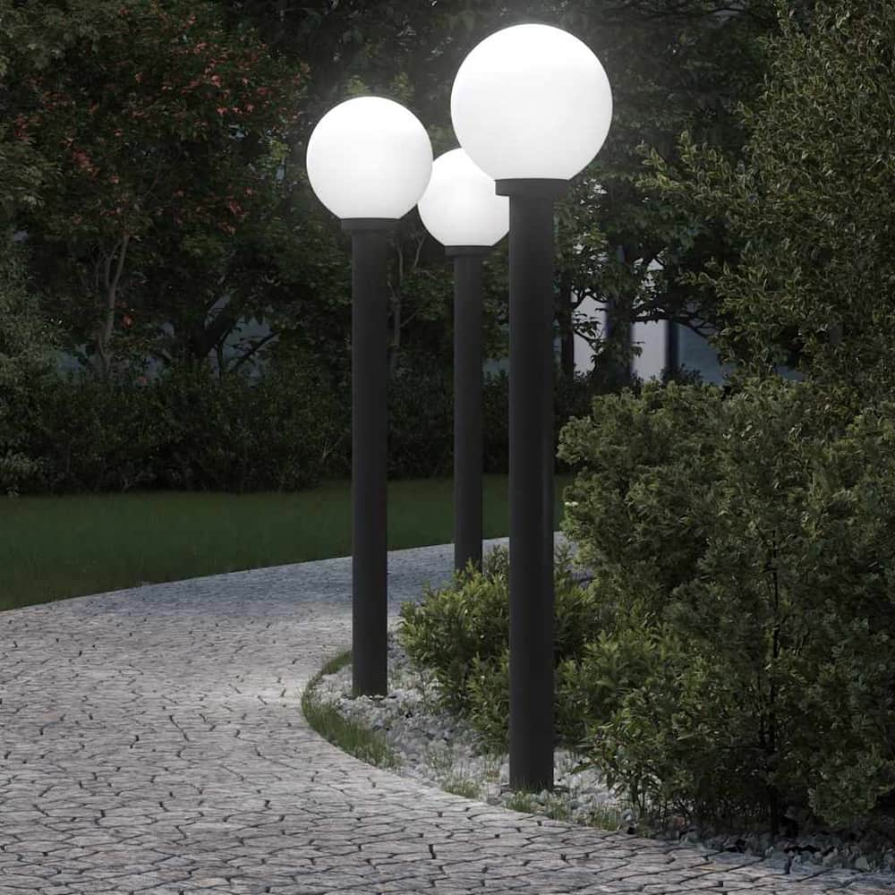 vidaXL Bollard Lights 3 pcs 120 cm Black IP44 1