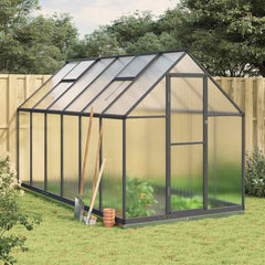 Greenhouse with Base Frame Aluminium Anthracite 334 cm 202 cm