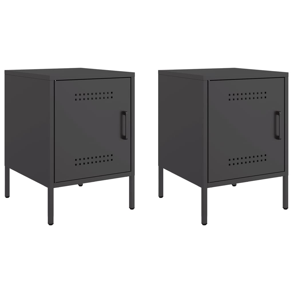 Bedside Cabinet 36x39x50,5 cm Steel Black 2