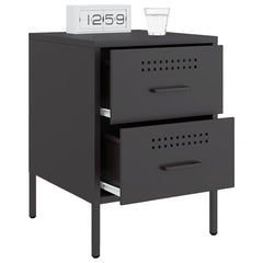 vidaXL Bedside Cabinets 2 pcs Black 36x39x50.5 cm Steel 4