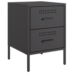 vidaXL Bedside Cabinets 2 pcs Black 36x39x50.5 cm Steel 5