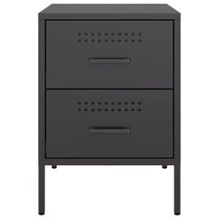 vidaXL Bedside Cabinets 2 pcs Black 36x39x50.5 cm Steel 6