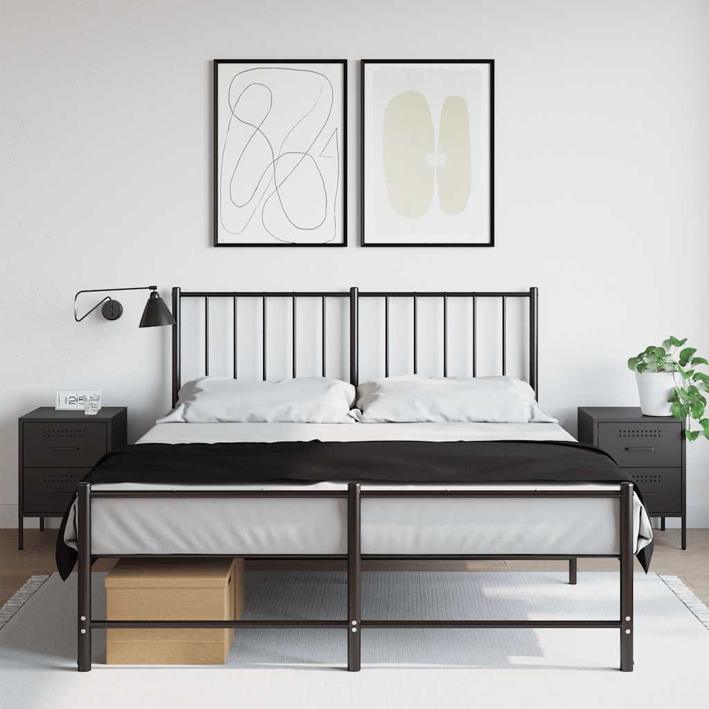 vidaXL Bedside Cabinets 2 pcs Black 36x39x50.5 cm Steel 1