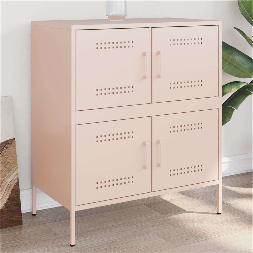 Sideboard 68x39x79 cm Steel Pink