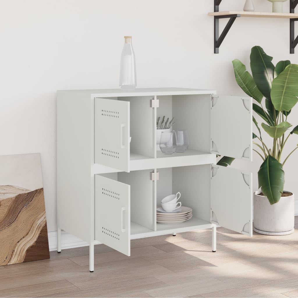 Sideboard 68x39x79 cm Steel White