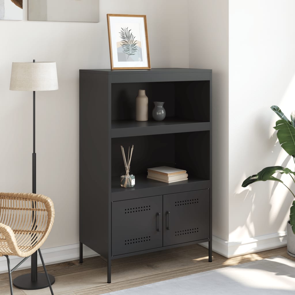 vidaXL Highboard Black 68x39x113 cm Steel 3