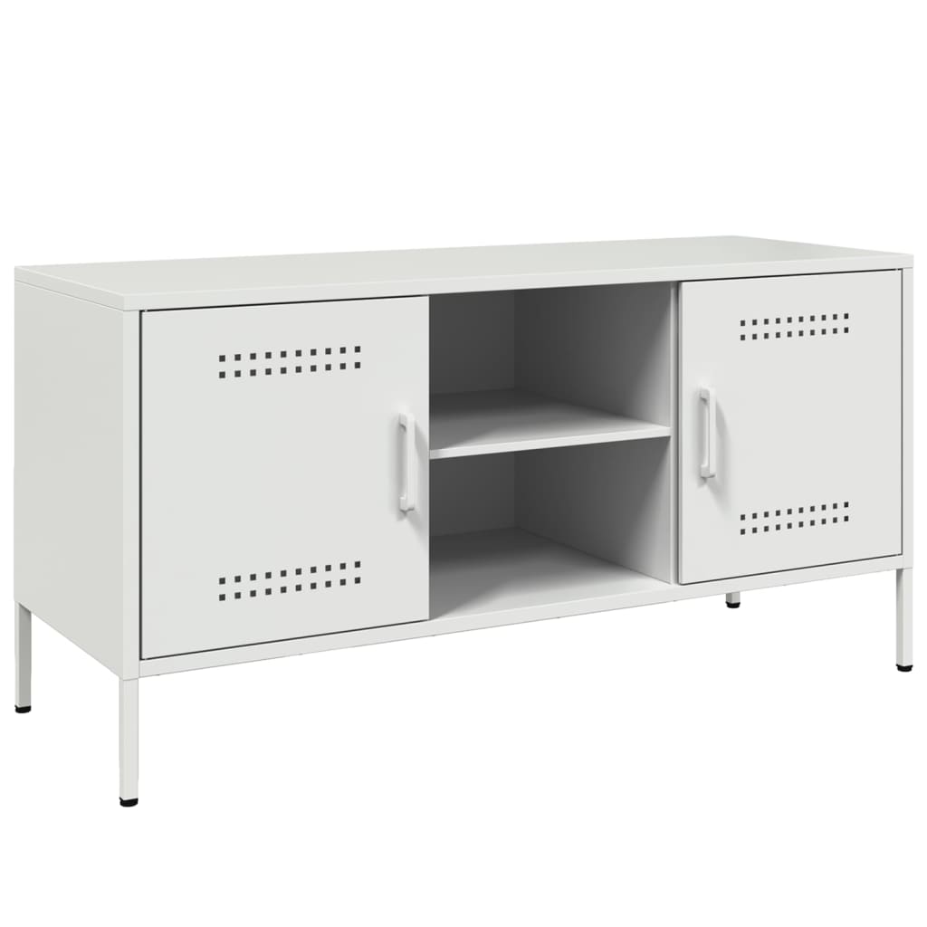 vidaXL TV Cabinet White 100,5x39x50,5 cm Steel 2