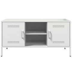vidaXL TV Cabinet White 100,5x39x50,5 cm Steel 4