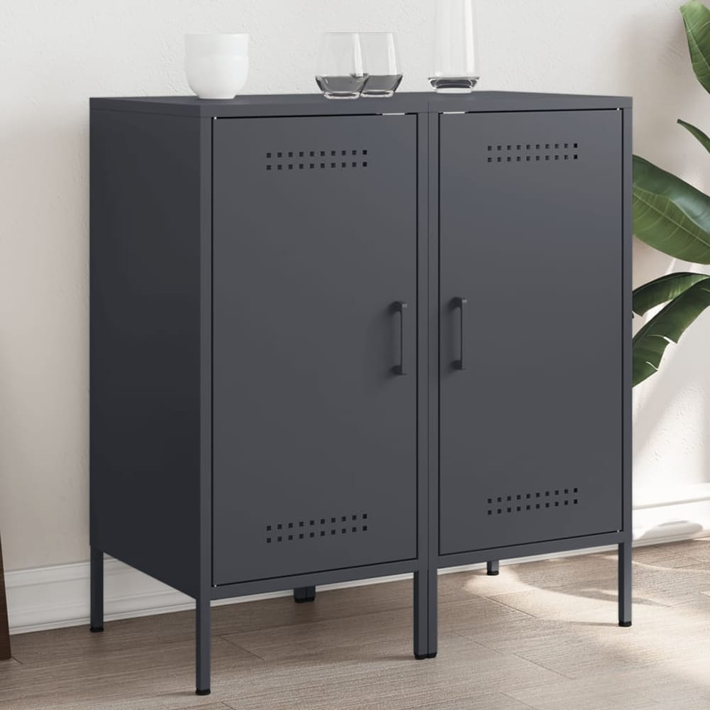 Sideboards 2 pcs 36x39x79 cm Steel Anthracite