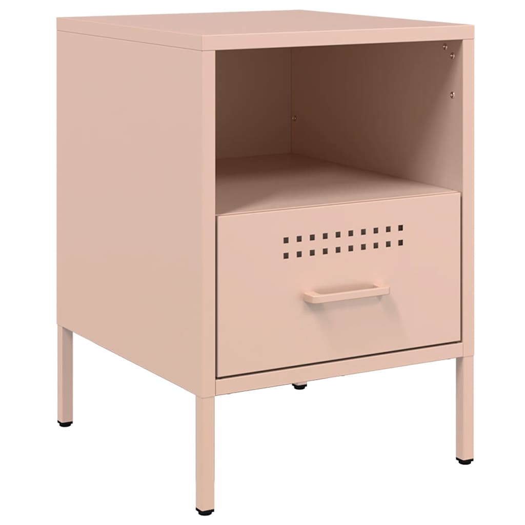 vidaXL Bedside Cabinets 2 pcs Pink 36x39x50.5 cm Steel 5