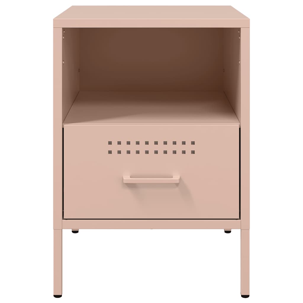 vidaXL Bedside Cabinets 2 pcs Pink 36x39x50.5 cm Steel 6