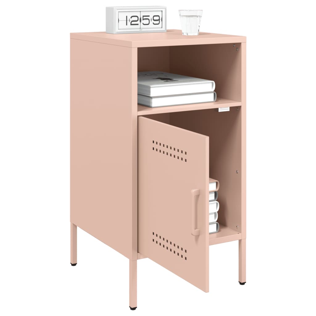 vidaXL Bedside Cabinet | Set of 2 | Pink | Cold-rolled steel | Standard 4