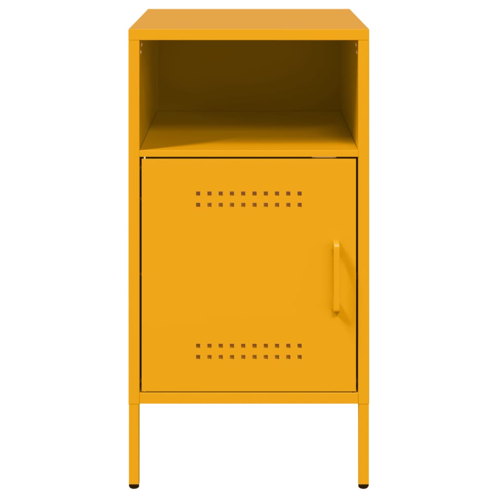 vidaXL Bedside Cabinets 2 pcs Mustard Yellow 36x39x68 cm Steel 6