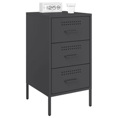 vidaXL Bedside Cabinets 2 pcs Black 36x39x68 cm Steel 3