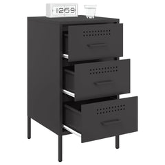 vidaXL Bedside Cabinets 2 pcs Black 36x39x68 cm Steel 4
