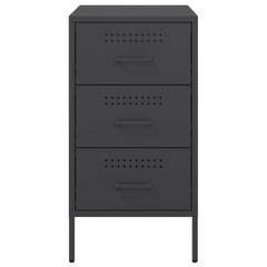 vidaXL Bedside Cabinets 2 pcs Black 36x39x68 cm Steel 6