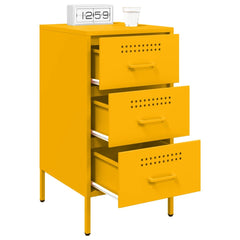 vidaXL Bedside Cabinets 2 pcs Mustard Yellow 36x39x68 cm Steel 4