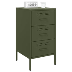 vidaXL Bedside Cabinets 2 pcs Olive Green 36x39x68 cm Steel 3